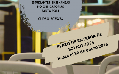 CONVOCADAS LAS AYUDAS AL TRANSPORTE PARA JÓVENES ESTUDIANTES DE SANTA POLA 2025/26